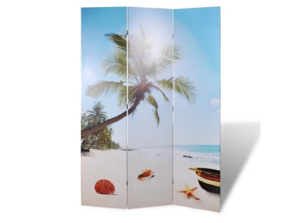vidaXL Skládací paraván 120 x 170 cm pláž