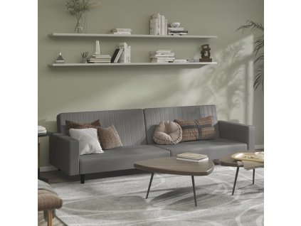 vidaXL 2místná válenda šedá umělá kůže