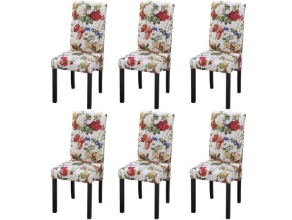 vidaXL Jídelní židle 6 ks vícebarevné textil
