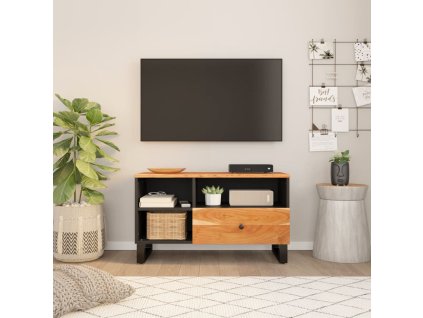 vidaXL TV stolek 80 x 33 x 46 cm masivní akácie a kompozitní dřevo