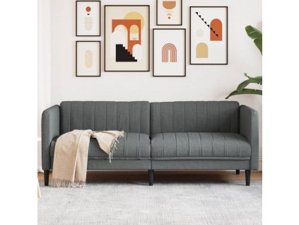 vidaXL Pohovka 3místná tmavě šedá textil