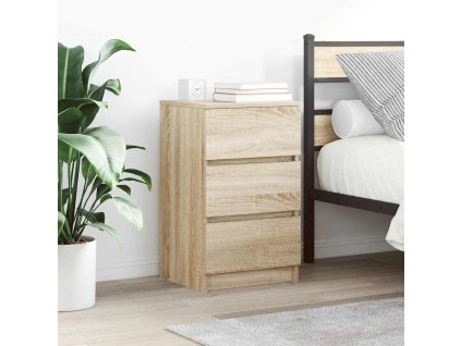 vidaXL Noční skříňky se 3 zásuvkami 2 ks Dub Sonoma 39x35x65 cm