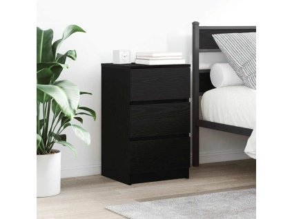 vidaXL Noční skříňky se 3 zásuvkami 2 ks černé 39x35x65 cm
