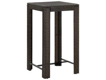 vidaXL Zahradní barový stůl hnědý 60,5 x 60,5 x 110,5 cm polyratan