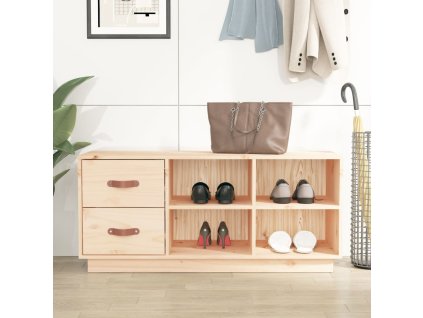 vidaXL Lavice s botníkem 100 x 34 x 45 cm masivní borové dřevo