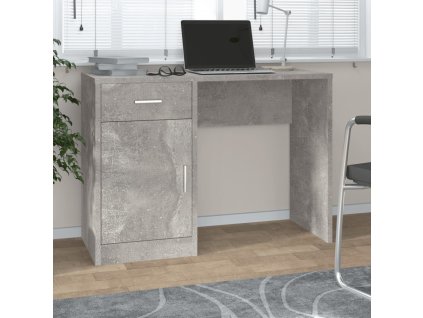 vidaXL Psací stůl zásuvka a skříňka betonově šedý 100x40x73cm kompozit