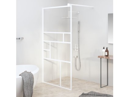 vidaXL Zástěna do průchozí sprchy 100 x 195 cm ESG sklo bílá