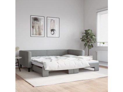 vidaXL Válenda s přistýlkou světle šedá 100 x 200 cm textil