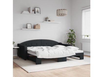 vidaXL Válenda s přistýlkou černá 90 x 200 cm textil