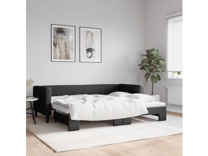 vidaXL Válenda s přistýlkou černá 80 x 200 cm textil