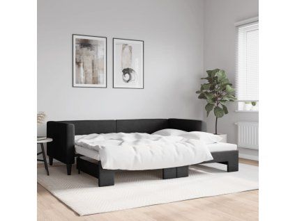 vidaXL Válenda s přistýlkou černá 90 x 200 cm textil