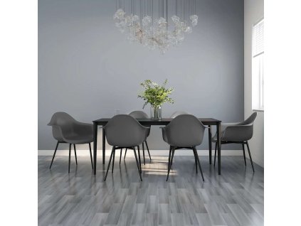 vidaXL Jídelní židle 6 ks šedé PP