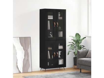 vidaXL Skříň highboard černá 69,5 x 34 x 180 cm kompozitní dřevo