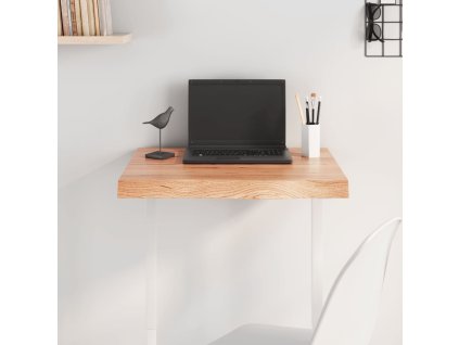 vidaXL Stolní deska světle hnědá 60x50x(2-6)cm ošetřený masivní dub