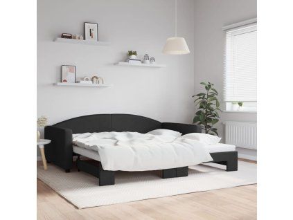 vidaXL Válenda s přistýlkou černá 100 x 200 cm textil