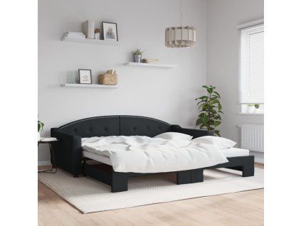vidaXL Válenda s přistýlkou černá 100 x 200 cm textil