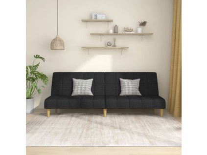 vidaXL 2místná rozkládací pohovka černá textil