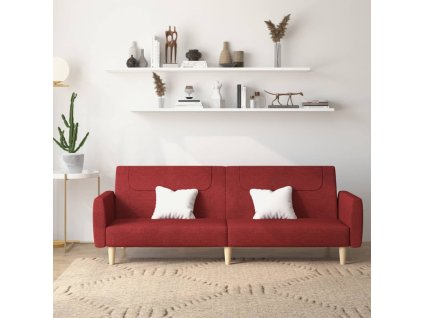 vidaXL 2místná rozkládací pohovka vínová textil