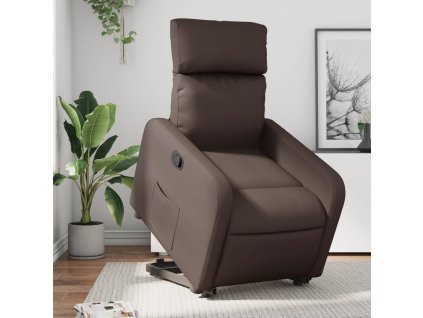 vidaXL Zvedací polohovací křeslo hnědé umělá kůže