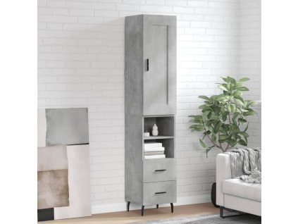 vidaXL Skříň highboard betonově šedá 34,5x34x180 cm kompozitní dřevo