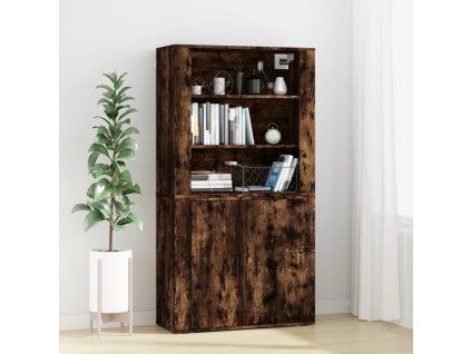 vidaXL Skříň highboard kouřový dub kompozitní dřevo