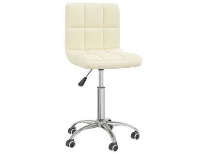 vidaXL Otočná jídelní židle krémová textil