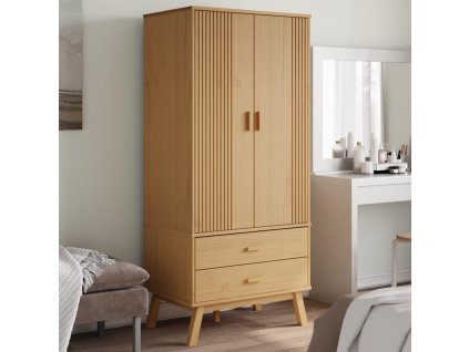 vidaXL Šatní skříň OLDEN hnědá 76,5 x 53 x 172 cm masivní borové dřevo