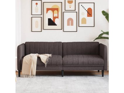 vidaXL Pohovka 3místná tmavě hnědá textil