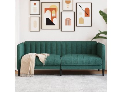 vidaXL Pohovka 2místná tmavě zelená textil