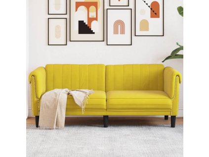vidaXL Pohovka 2místná žlutá samet