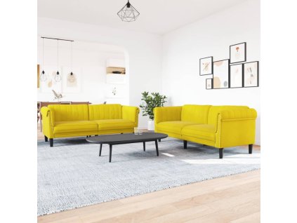vidaXL 2dílná sedací souprava žlutá samet
