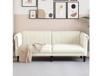 vidaXL Pohovka 2místná krémová samet