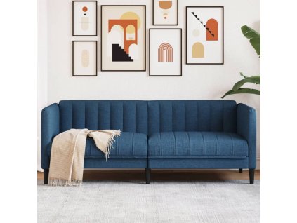 vidaXL Pohovka 2místná modrá textil