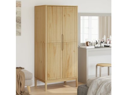 vidaXL Šatní skříň FLORO voskově hnědá 77x53x171 cm masivní borovice
