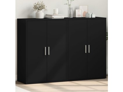 vidaXL Příborníky 2 ks černé 60 x 31 x 84 cm kompozitní dřevo