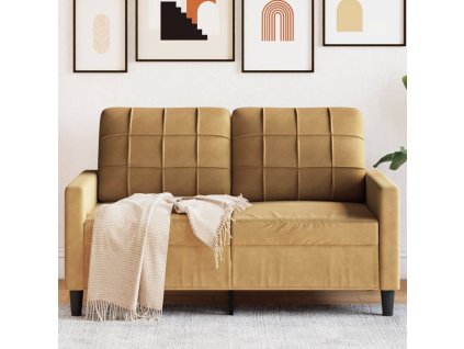 vidaXL 2místná pohovka hnědá 120 cm samet