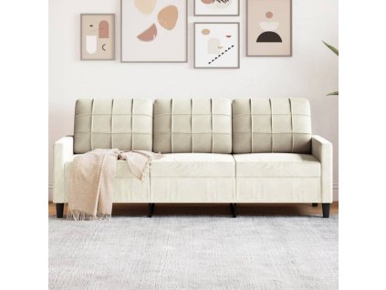 vidaXL 3místná pohovka krémová 180 cm samet