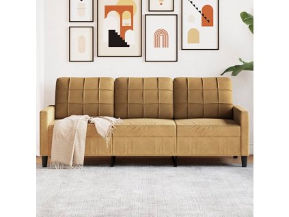 vidaXL 3místná pohovka hnědá 180 cm samet