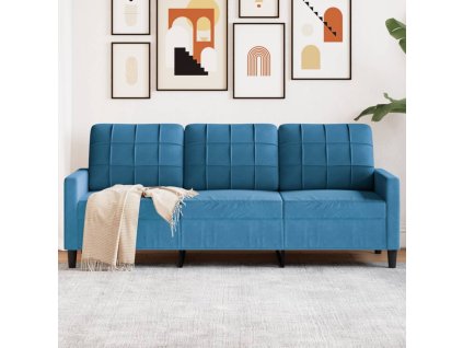 vidaXL 3místná pohovka modrá 180 cm samet