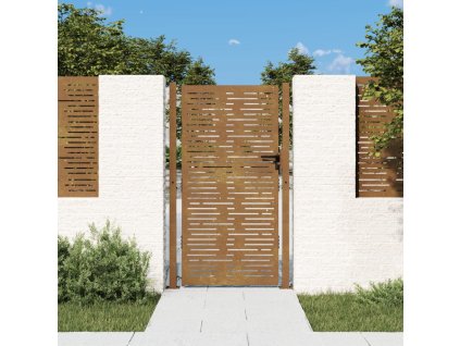 vidaXL Zahradní brána 100 x 200 cm z corten oceli, čtvercový design