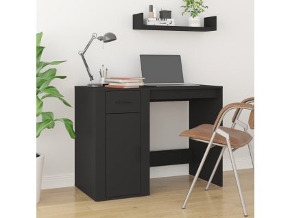vidaXL Psací stůl černý 100 x 49 x 75 cm kompozitní dřevo