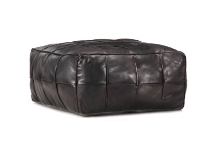 vidaXL Sedací puf černý 60 x 60 x 30 cm pravá kozí kůže