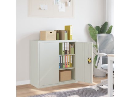 vidaXL Kancelářská skříň se 2 dvířky šedá 90 cm ocelová