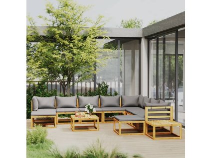 vidaXL 12dílná zahradní sedací souprava s poduškami masivní akácie