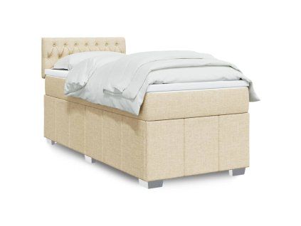 vidaXL Box spring postel s matrací krémová 80 x 200 cm textil