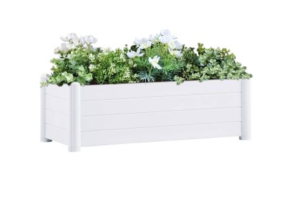 vidaXL Vyvýšený záhon PP bílý 100 x 43 x 35 cm