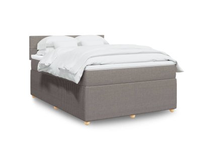 vidaXL Box spring postel s matrací taupe 140x190 cm textil