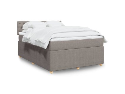 vidaXL Box spring postel s matrací taupe 140x190 cm textil