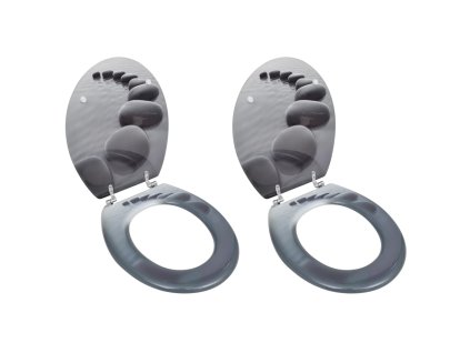 vidaXL WC sedátka s víky 2 ks MDF kameny