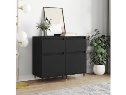 vidaXL Příborníky 2 ks černé 40 x 35 x 70 cm kompozitní dřevo